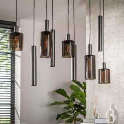 WoonStijl Hanglamp Sepiora 5+4-lichts Sienna bruin