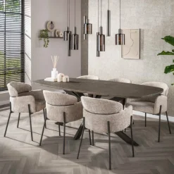 WoonStijl Hanglamp Sepiora 5+4-lichts Sienna bruin