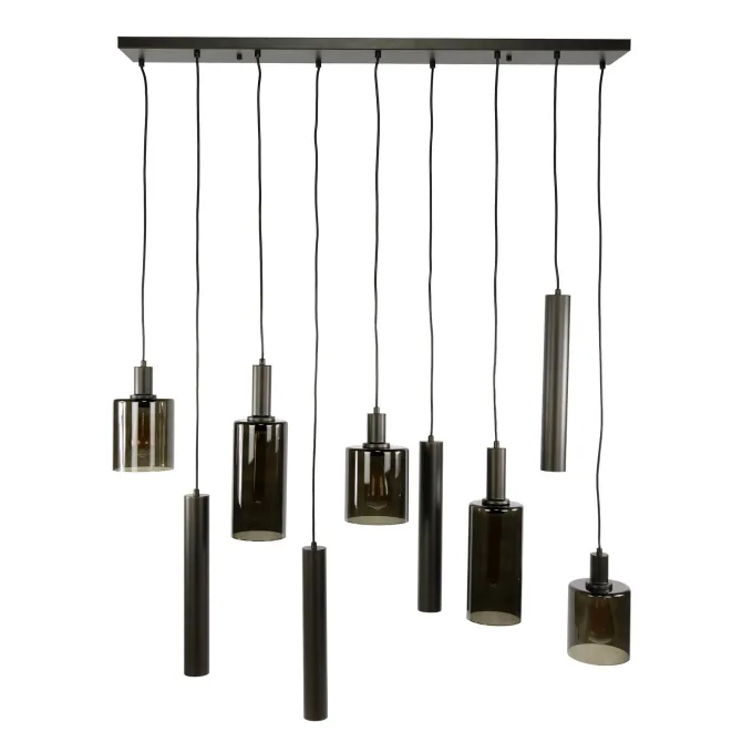 WoonStijl Hanglamp Sepiora 5+4-lichts Sienna bruin
