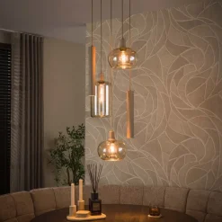 WoonStijl Hanglamp Serene getrapt 5-lichts beige