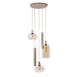 WoonStijl Hanglamp Serene getrapt 5-lichts beige