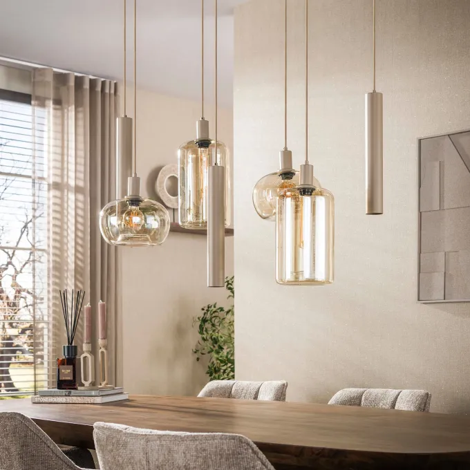 WoonStijl Hanglamp Serene 4+3-lichts Beige