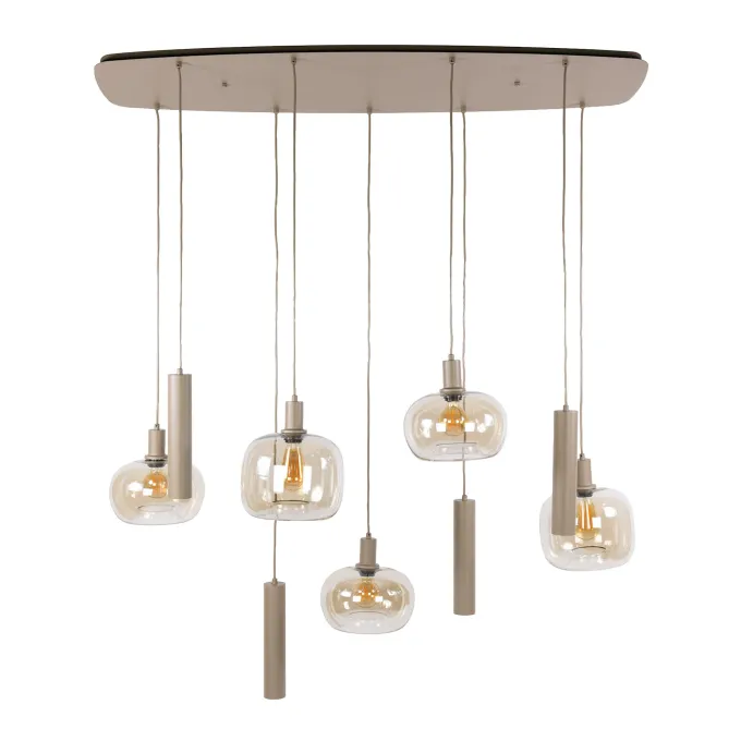 WoonStijl Hanglamp Serene 5+4-lichts Beige