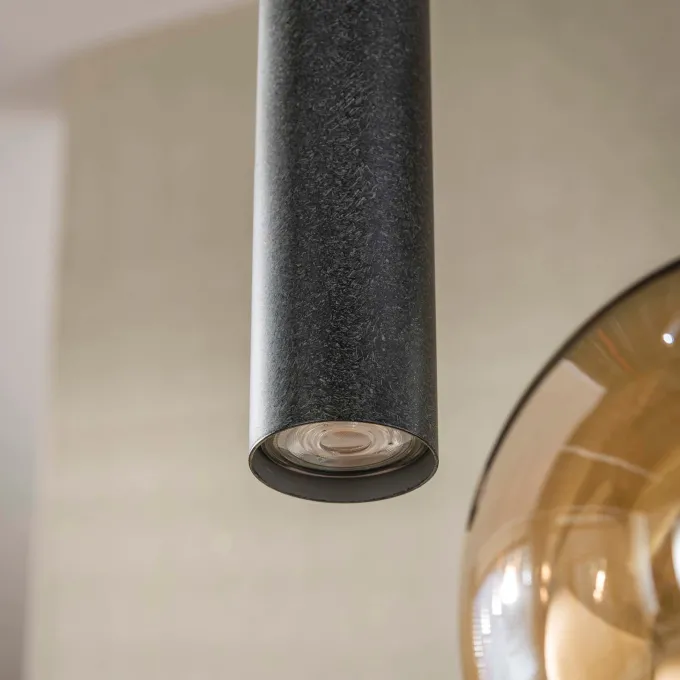 WoonStijl Hanglamp Sfera Tricolore getrapt 5-lichts Artic zwart