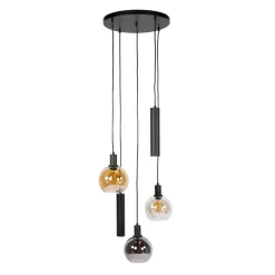 WoonStijl Hanglamp Sfera Tricolore getrapt 5-lichts Artic zwart