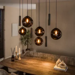 WoonStijl Hanglamp Stellar pendel 5+4-lichts Sienna bruin