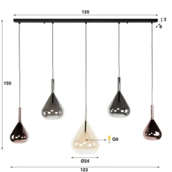 WoonStijl Hanglamp Wings 5-lichts