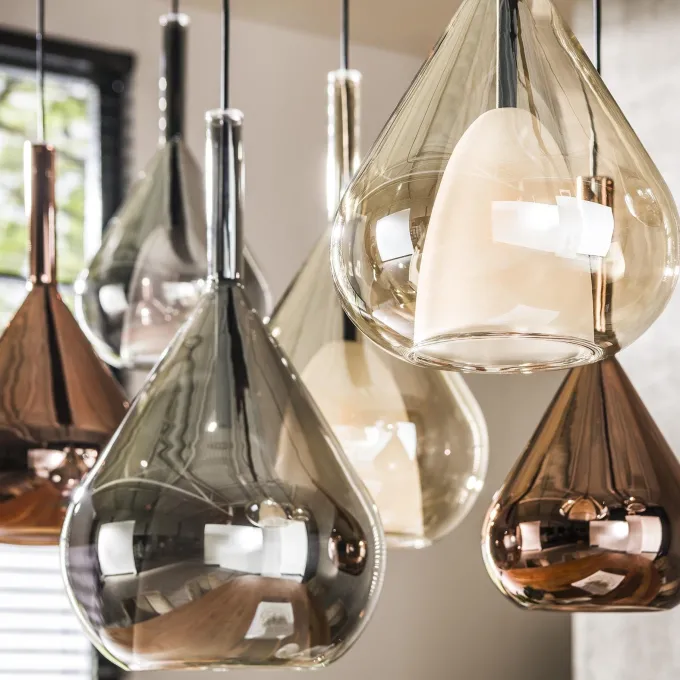 WoonStijl Hanglamp 4+3 wings mix glass