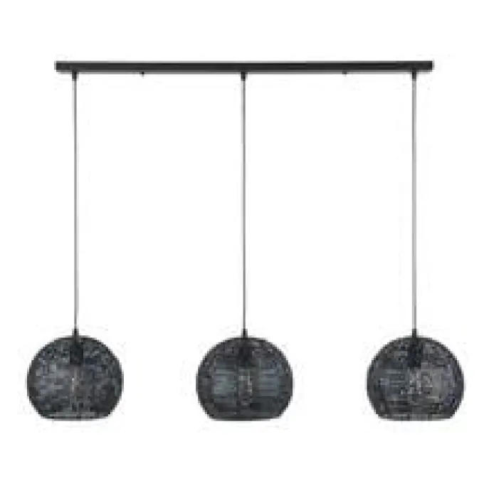 WoonStijl Hanglamp 3x armor half rond / Zwart bruin