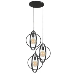 WoonStijl Industriële Hanglamp 3L Turn around getrapt - Charcoal