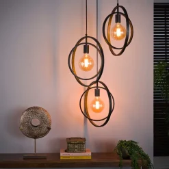 WoonStijl Industriële Hanglamp 3L Turn around getrapt - Charcoal