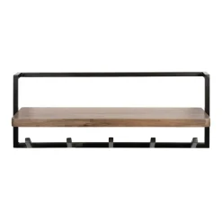 WoonStijl Kapstok Air Solid 6 haken acacia bruin
