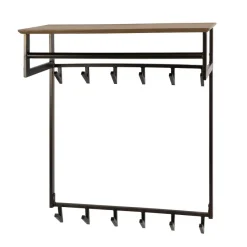 WoonStijl Kapstok Bruno hoog 2x6 haken Drift bruin