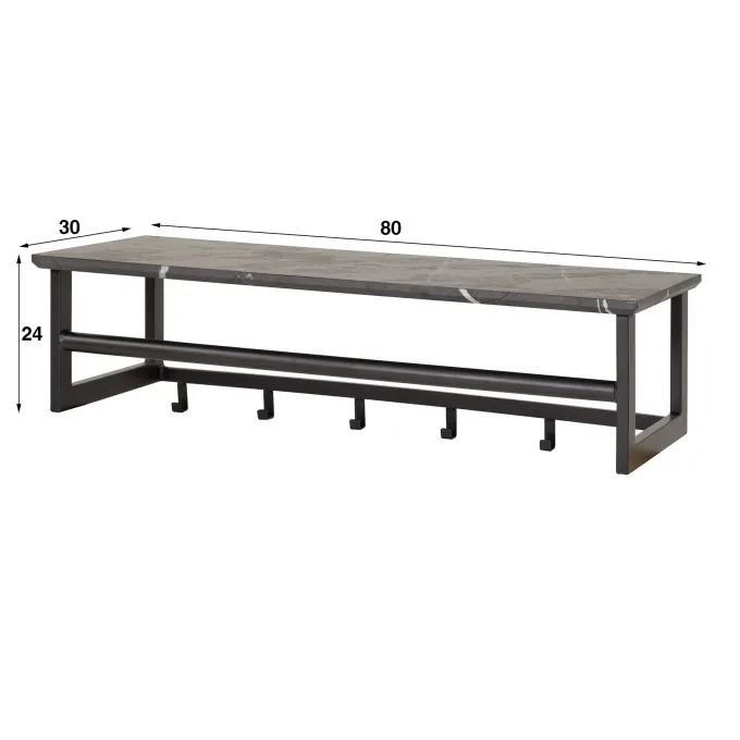 WoonStijl Kapstok Ceramic roede 6 haaks