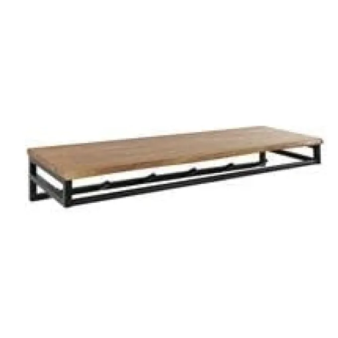 WoonStijl Kapstok Custom acacia met 6 haken en hoedenplank
