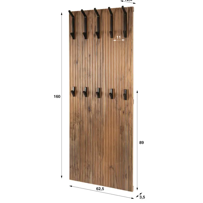 WoonStijl Kapstok Panel hoog 10 haken