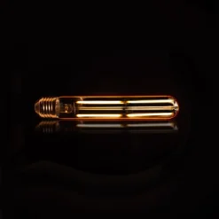WoonStijl Lichtbron LED filament buis 18 5 cm - E27 4W 2100K 280lm dimbaar / Amberkleurig glas