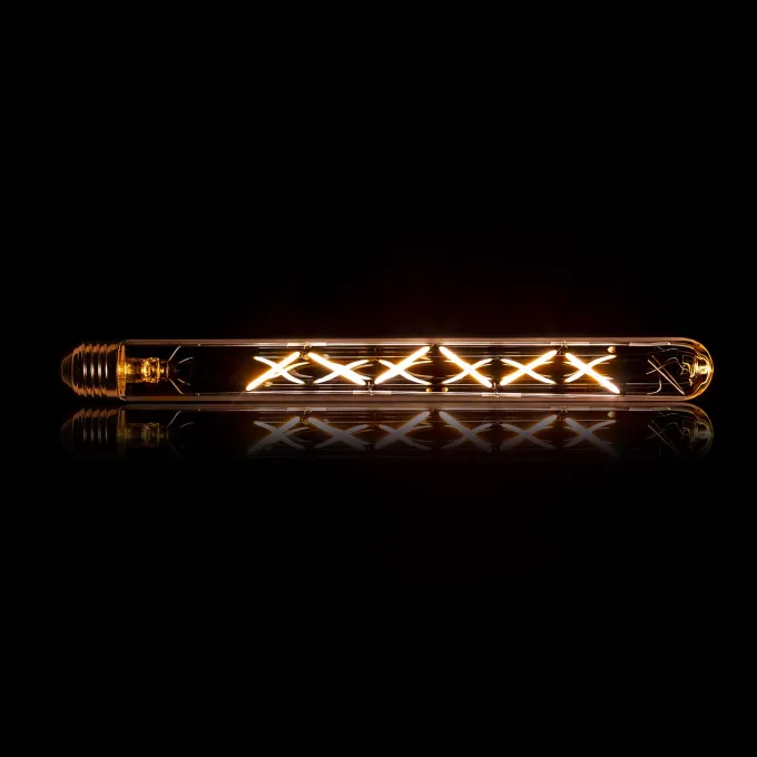 WoonStijl Lichtbron LED filament buis 30 cm - E27 4W 2100K 280lm dimbaar/Amberkleurig glas
