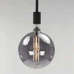 WoonStijl Lichtbron LED filament bol Ø20 0 - E27 8W dimbaar / Smoke grey glas
