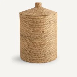 WoonStijl Mirella Mand in rotan en gevlochten bamboe