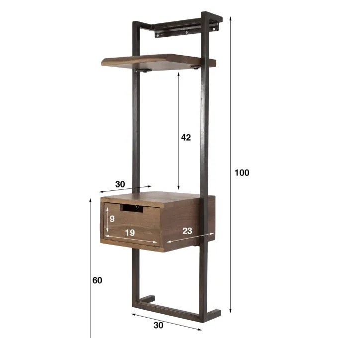 WoonStijl Nachtkastje air solid XS massief acacia bruin