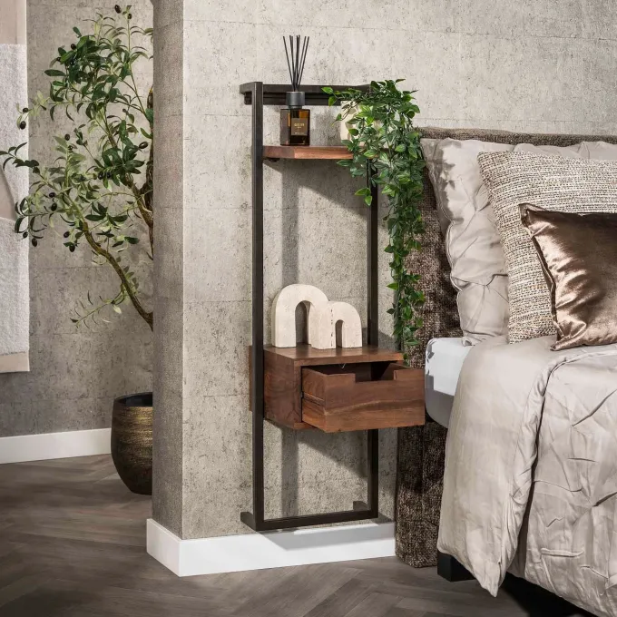 WoonStijl Nachtkastje air solid XS massief acacia bruin