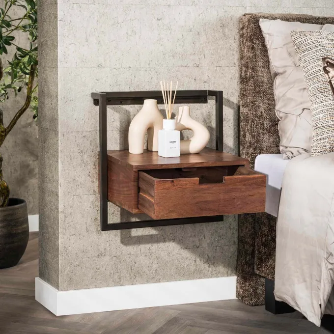 WoonStijl Nachtkastje air solid acacia bruin