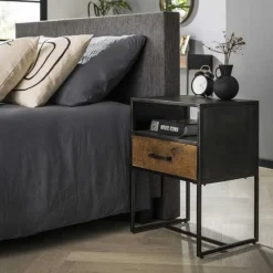 WoonStijl Nachtkastje Blend met 1 lade - Industrieel Design