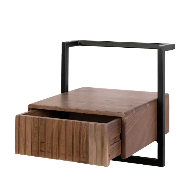 WoonStijl Nachtkastje Carve Air 1 lade acacia bruin