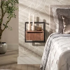 WoonStijl Nachtkastje Carve Air XS 1 lade acacia bruin