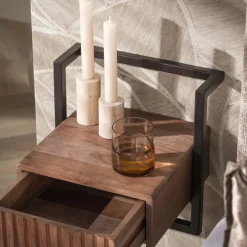 WoonStijl Nachtkastje Carve Air XS 1 lade acacia bruin