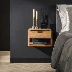 WoonStijl Nachtkastje houten frame zwevend met 1 lade