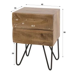 WoonStijl Nachtkastje Ocean 2 lades mango