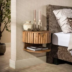 WoonStijl Nachtkastje Ridge shelve zwevend 1 lade mango zand