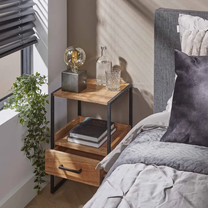 WoonStijl Nachtkastje XS niche Acacia met 1 lade