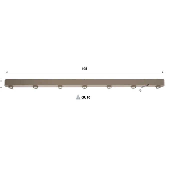 WoonStijl Plafondlamp Bar 7-lichts Beige