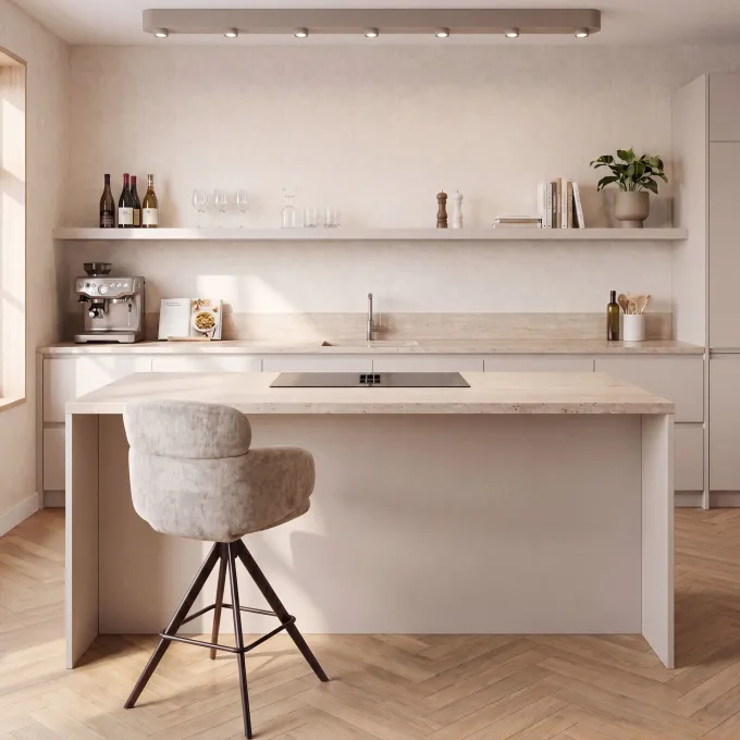 WoonStijl Plafondlamp Bar 7-lichts Beige