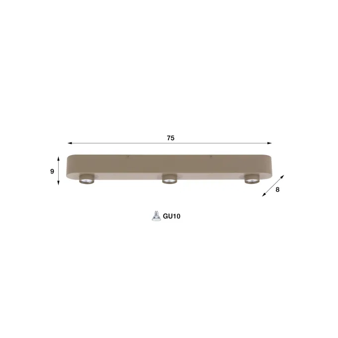 WoonStijl Plafondlamp Bar 3-lichts / Beige
