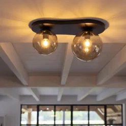WoonStijl Plafondlamp Bubble 2-lichts Sienna bruin