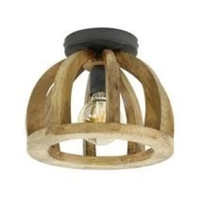 WoonStijl Plafondlamp gebogen houten spijl