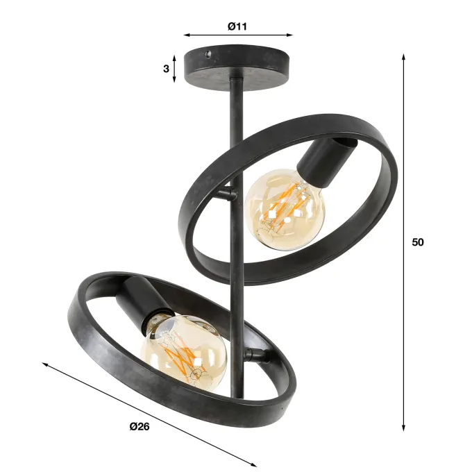 WoonStijl Plafondlamp 2L hover