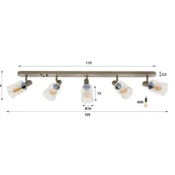 WoonStijl Plafondlamp Sepiora 5-lichts Beige