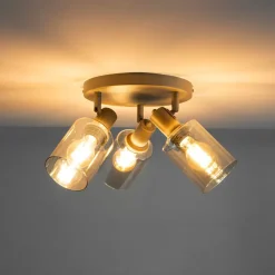 WoonStijl Plafondlamp Sepiora rond 3-lichts Beige