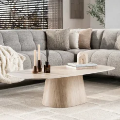 WoonStijl Salontafel Centro 135cm 3D keramiek travertin