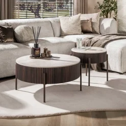 WoonStijl Salontafel Ceramo rond set van 2 Taj Mahal