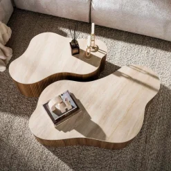 WoonStijl Salontafel Ceramo grande set van 2 Keramiek Travertin