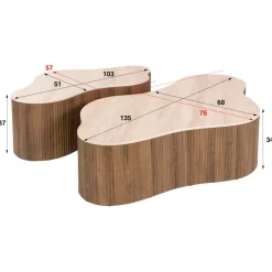 WoonStijl Salontafel Ceramo grande set van 2 Keramiek Travertin