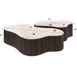 WoonStijl Salontafel Ceramo grande set van 2 Taj Mahal