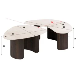 WoonStijl Salontafel Ceramo organisch set van 2 keramiek Taj Mahal
