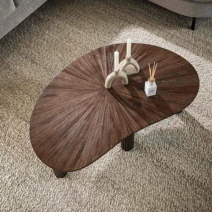WoonStijl Salontafel 110cm niervormig Maya teak
